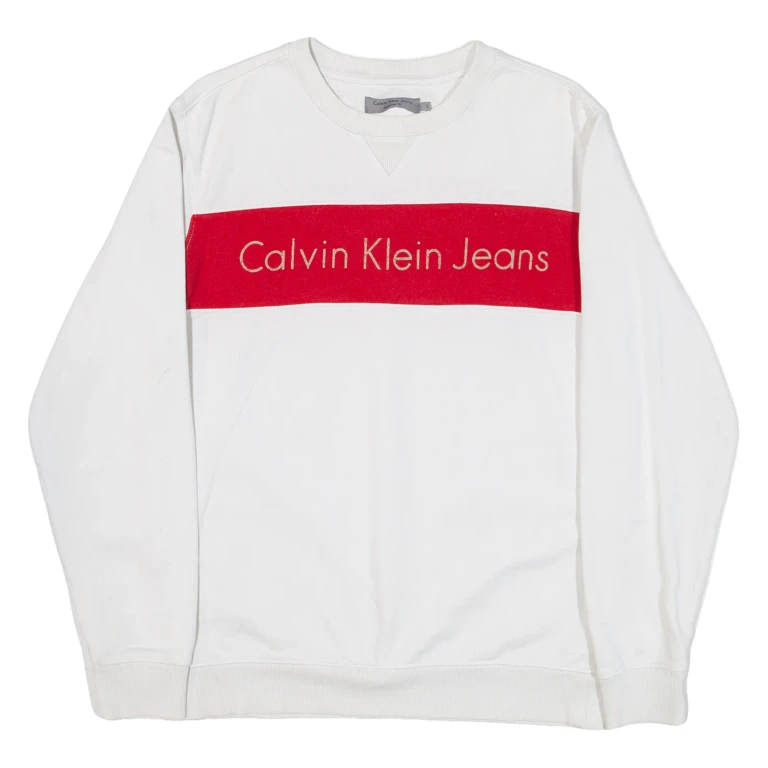 CALVIN KLEIN JEANS Womens Sweatshirt White S