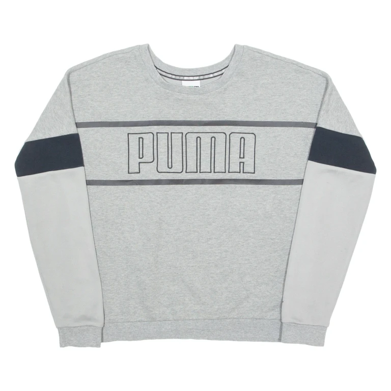 PUMA Womens Sweatshirt Grey Crew Neck UK 12