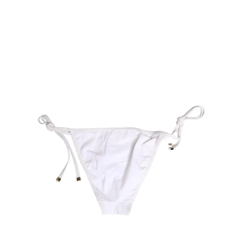 White Nylon Dg Logo Plaque Bikini Bottom Swimwear Elastane Clothing - Women