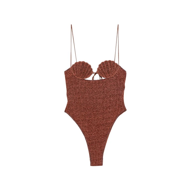 Oséree Lumière Shell Cutout Swimsuit