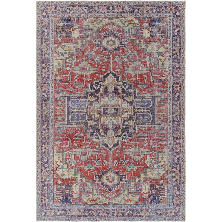Reza Red Washable Rug - Clearance