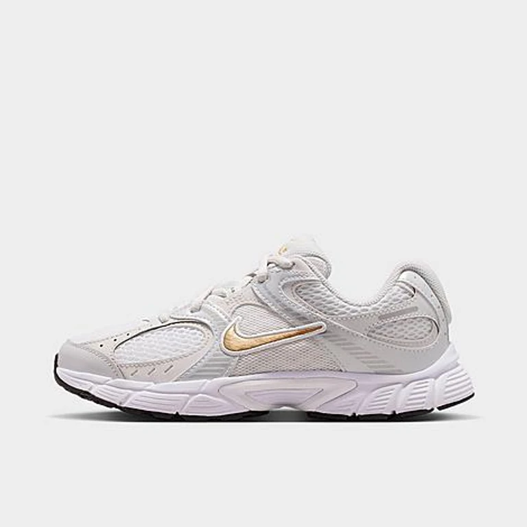Big Kids V5 RNR Casual Shoes in White/Metallic Silver/Photon Dust Size: 3.5