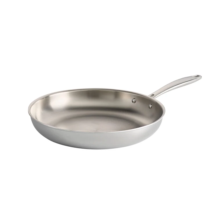 Seattle Tri-Ply Clad Stainless Steel 12" Large Frying Pan, Induction-Ready Skillet, Dishwasher-Safe, NSF-Certified, Made in Brazil