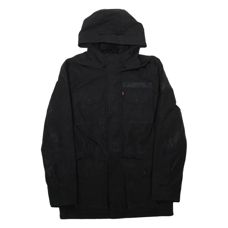 LEVI'S Mens Parka Coat Black S