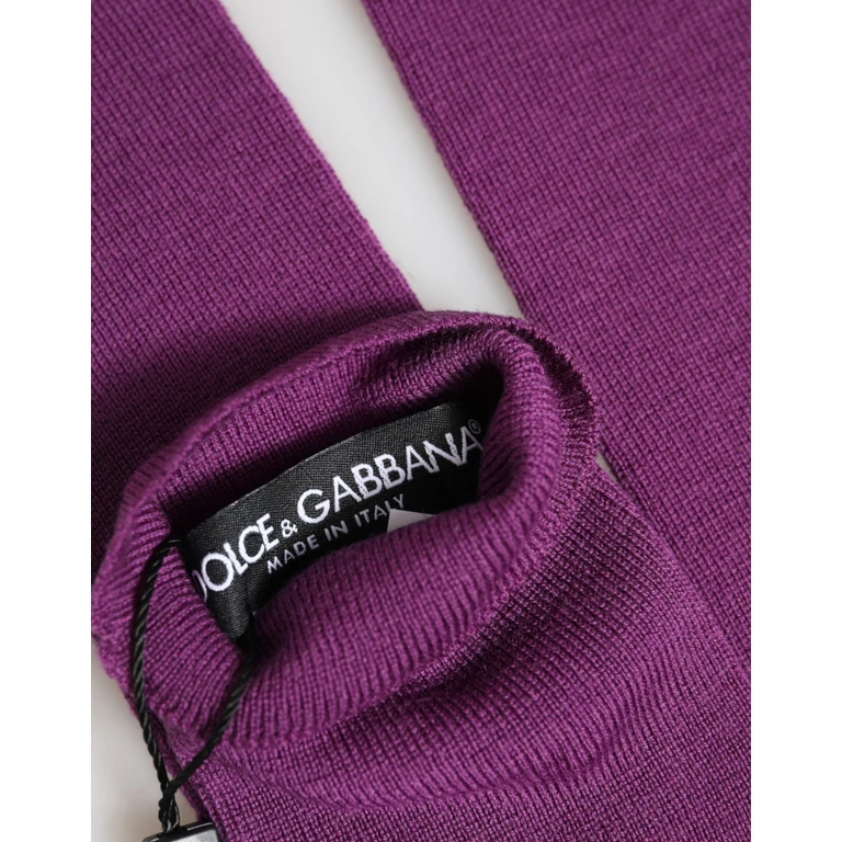 Purple Wool Fingerless Elbow Length Women One Size Gloves - Women