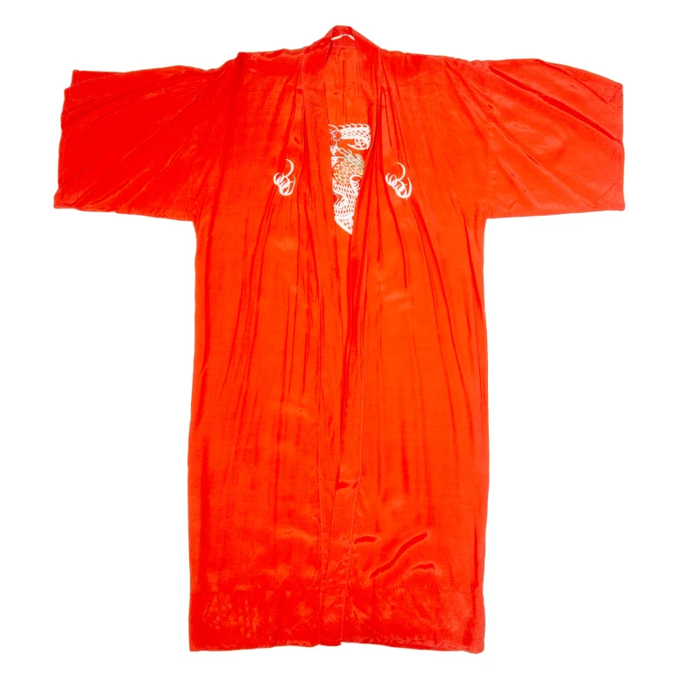 Womens Kimono Blouse Red 3/4 Sleeve L