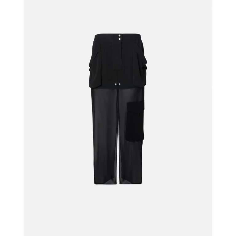 Pinko - Jupe longue en crêpe Georgette avec poches - 38