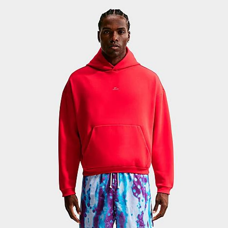Men's Standard Issue Therma-FIT Brushed Basketball Pullover Hoodie in University Red/Pale Ivory Size: XS