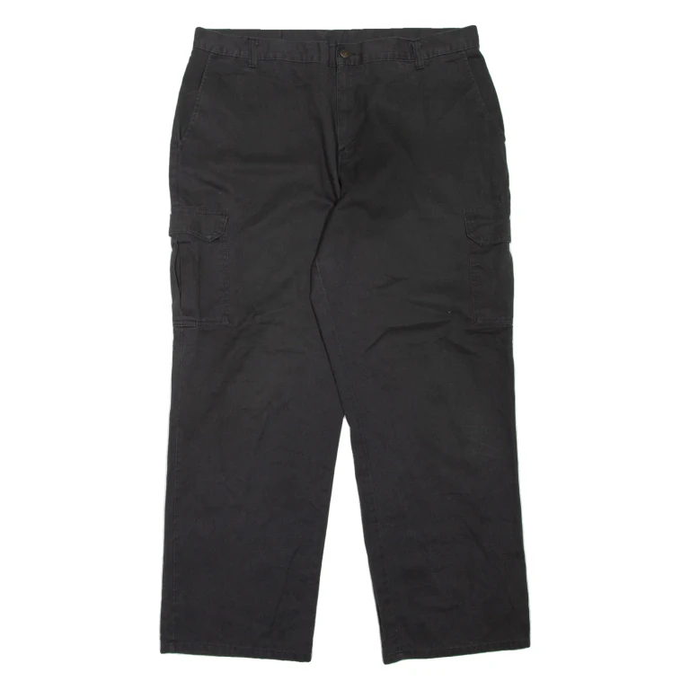 DICKIES Cargo Workwear Mens Trousers Black Relaxed Tapered W38 L32