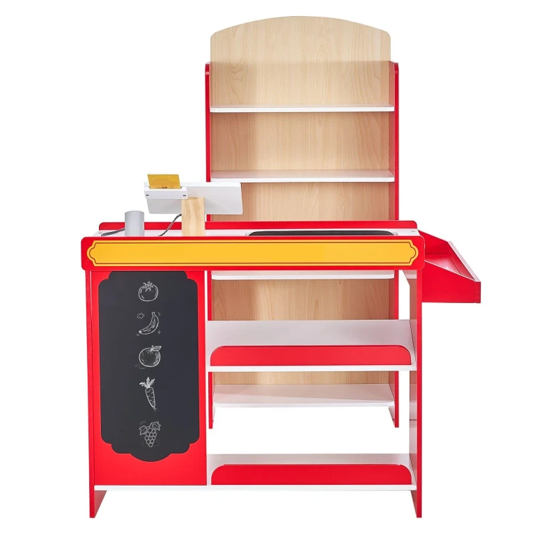Kids Grocery Store Playset Supermarket Play Toy Set with Cash Register - Multicolor
