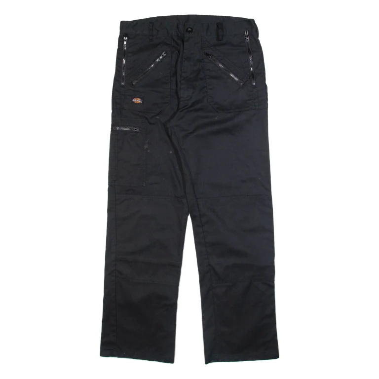 DICKIES Mens Trousers Black Regular Straight W32 L32
