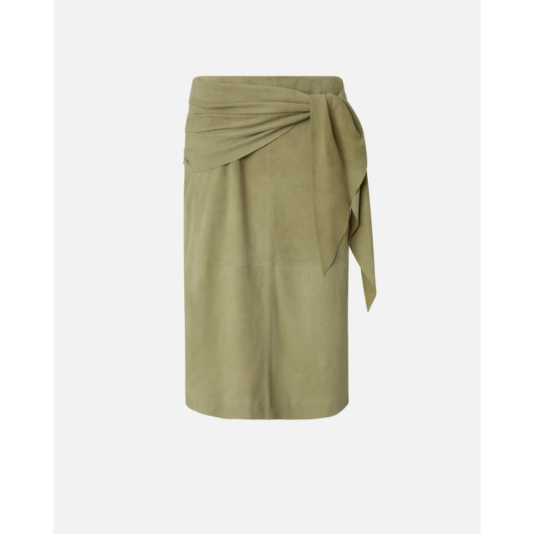 Pinko - Jupe au genou en daim avec naud - 38