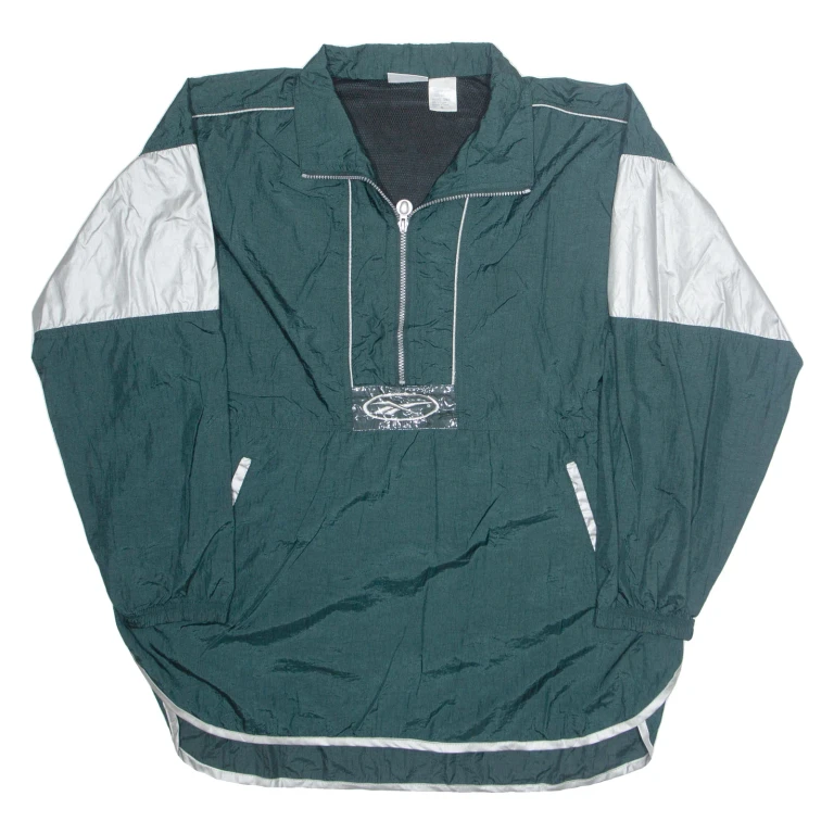 REEBOK Mens Pullover Jacket Green Nylon XL