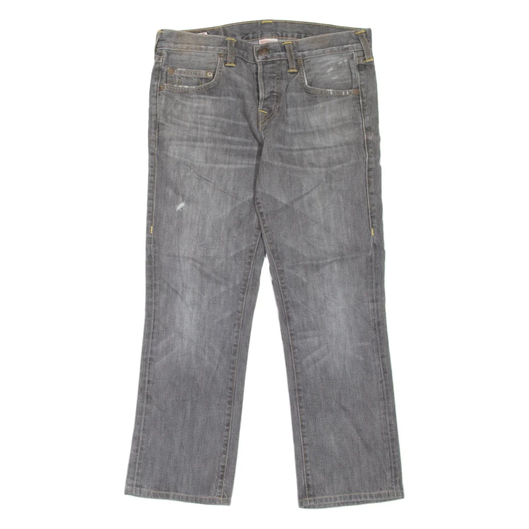 TRUE RELIGION Womens Jeans Grey Regular Straight Stone Wash W30 L26