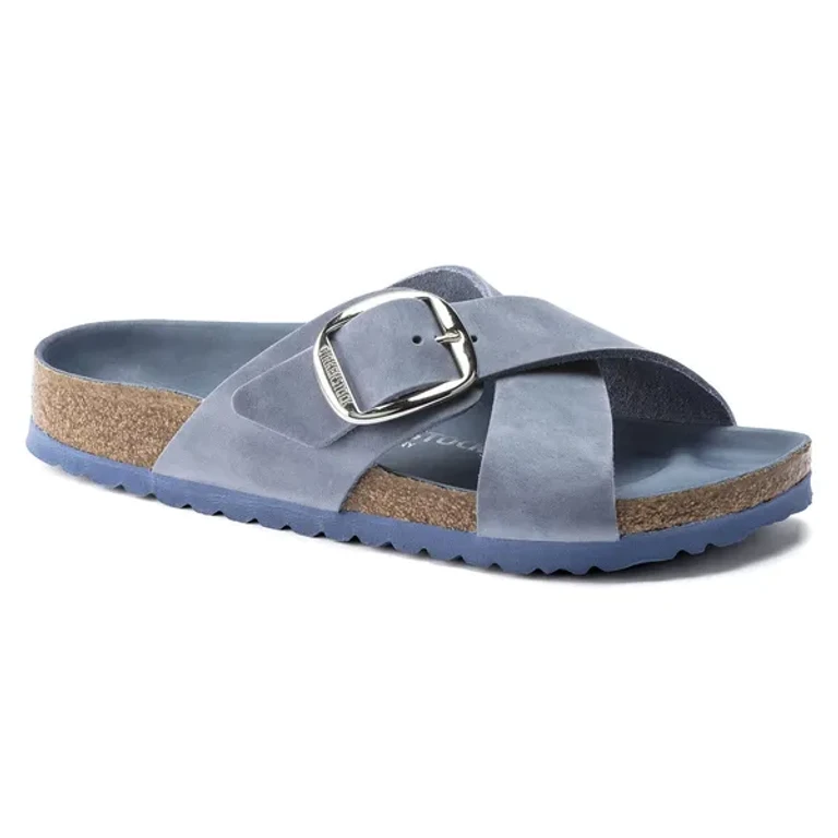 Arizona Big Buckle Oiled Leather Dusty Blue
