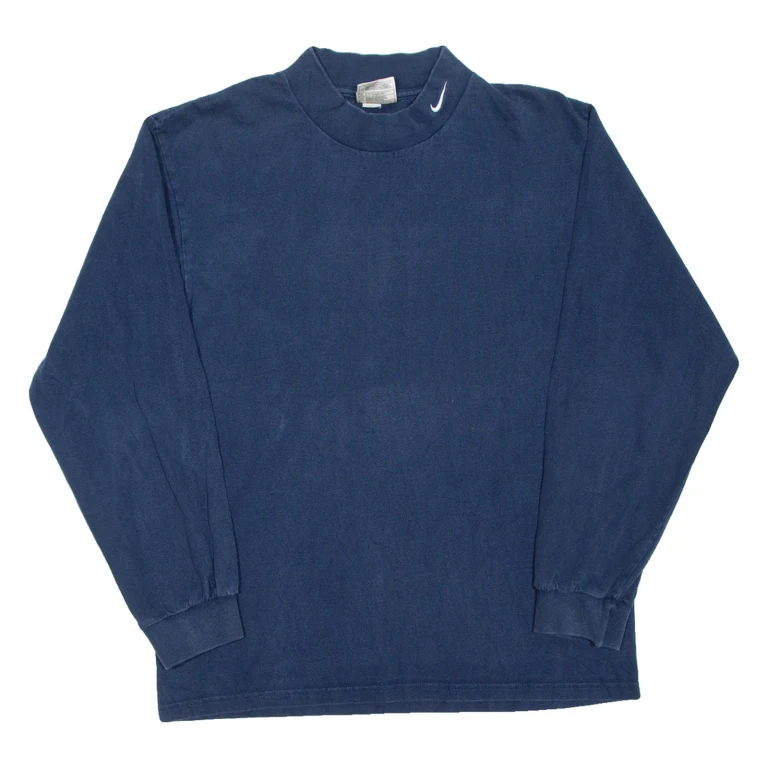 NIKE Mens T-Shirt Blue Long Sleeve M