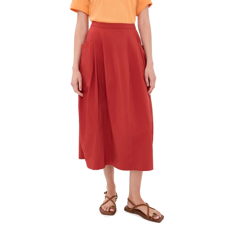 Nylon Lantern Skirt Red 4