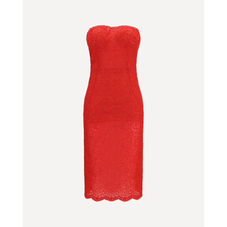 Strapless midi lace Dress Female 40