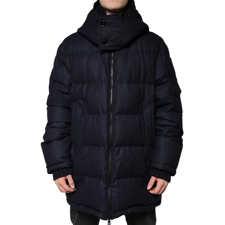 Black Nylon Hooded Puffer Men Coat Jacket Clothing - Men