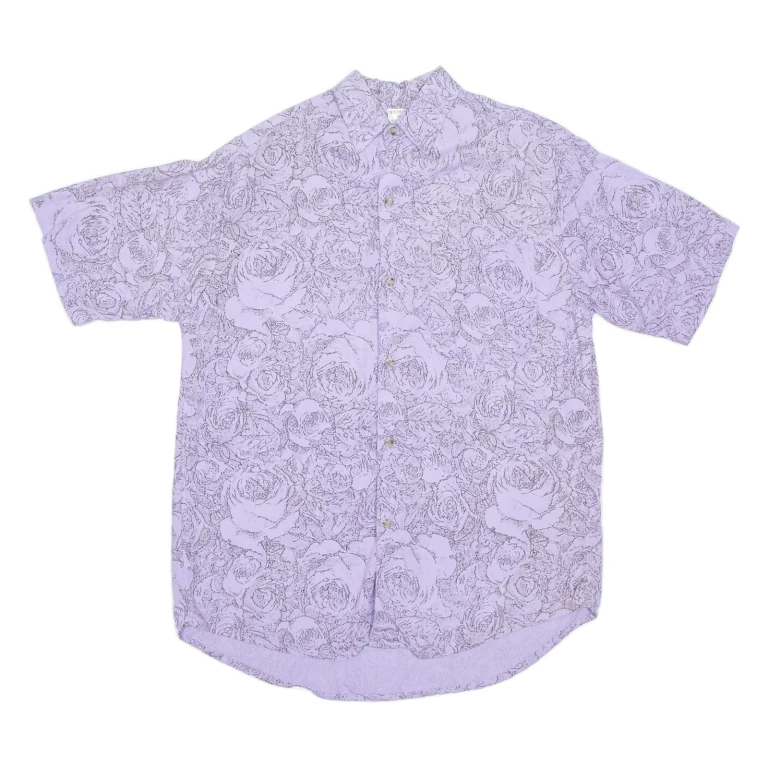 Mens Shirt Purple Floral L