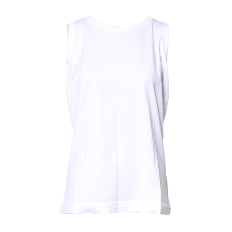 Dolce & Gabbana White Cotton Sleeveless Crew Neck T-Shirt - Women