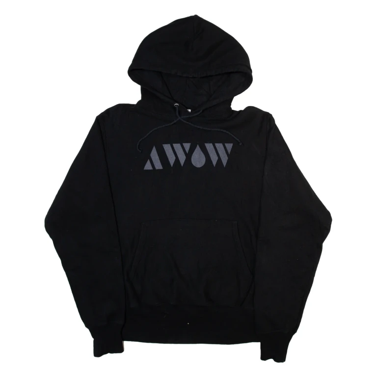 CHAMPION Mens Black Hoodie M