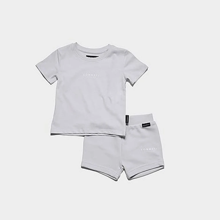 Little Kids London T-Shirt and Shorts Set in nimbus cloud Size: 12M