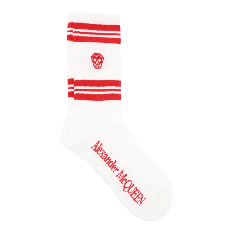 Striped Skull Logo Socks