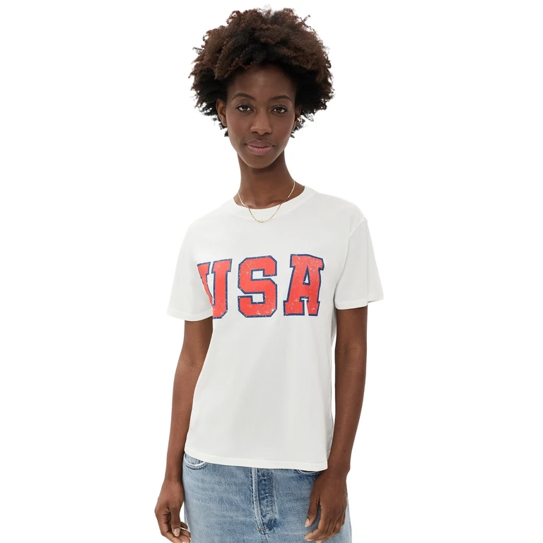 Z Supply USA Boyfriend Tee Sea Salt S