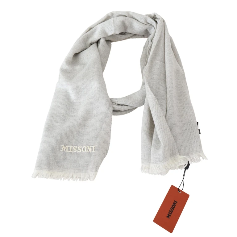 Gray Wool Knit Unisex Neck Wrap Scarf - Men