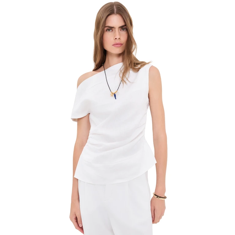 Eilish Linen Top White L