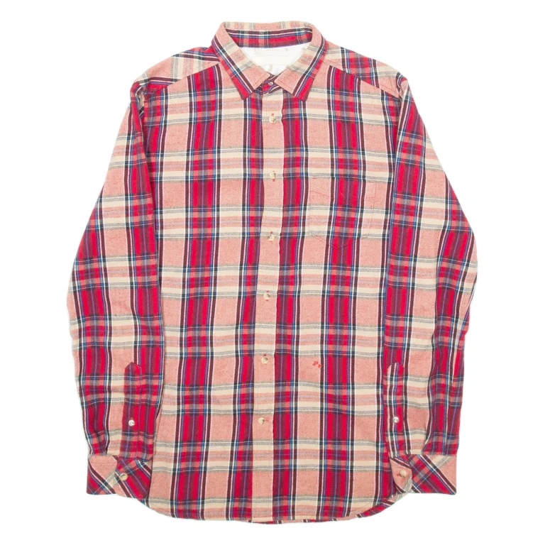 DIESEL Womens Shirt Red Check Long Sleeve S