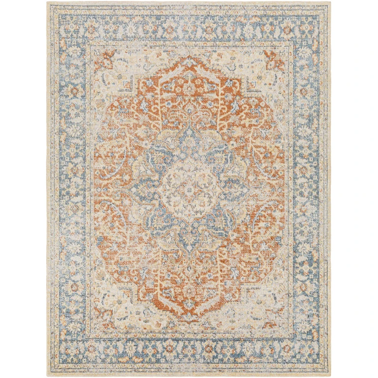 Emke Rust Washable Area Rug - Clearance