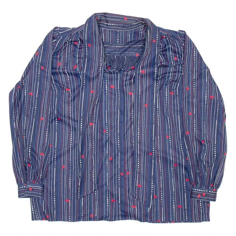 Womens Shirt Blue Striped Long Sleeve L