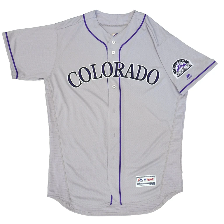 Men's MLB Colorado Rockies Authentic On Field Flex Base Jersey Gray