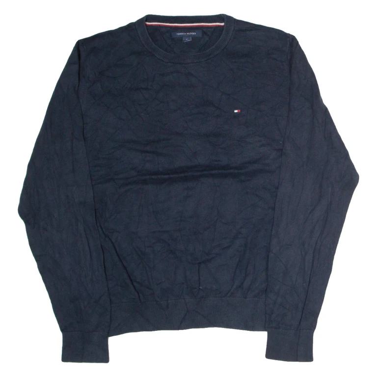 TOMMY HILFIGER Mens Jumper Blue Tight Knit M
