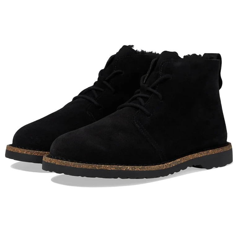 Unisex Uppsala Mid Shearling Suede Leather Black