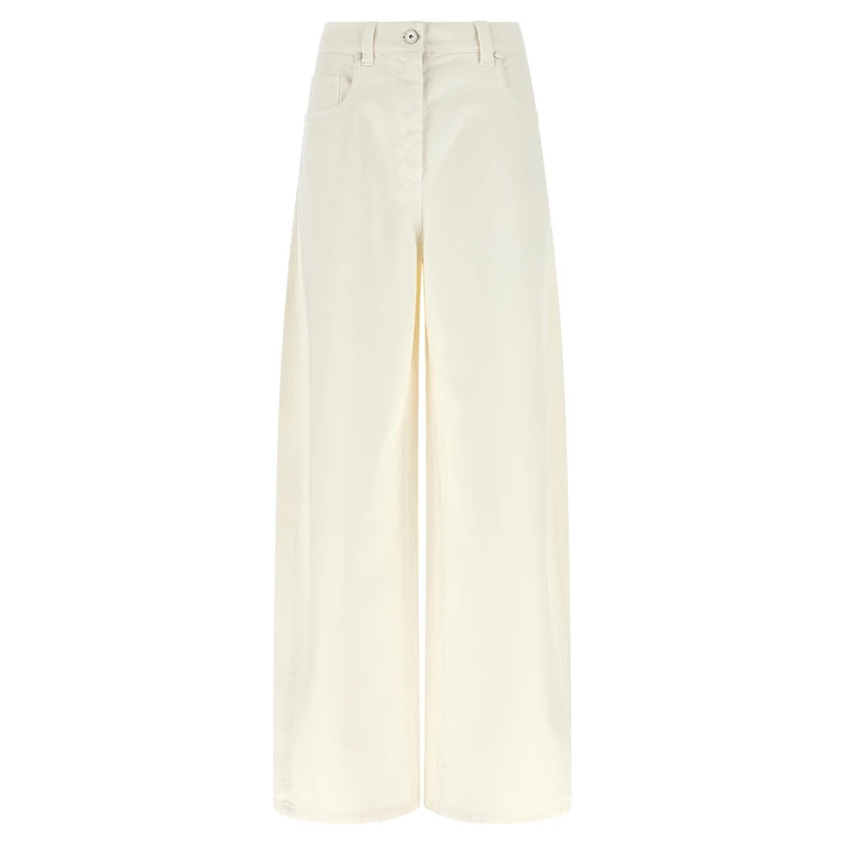 White Cotton Relaxed Fit Jeans Clothing - Women