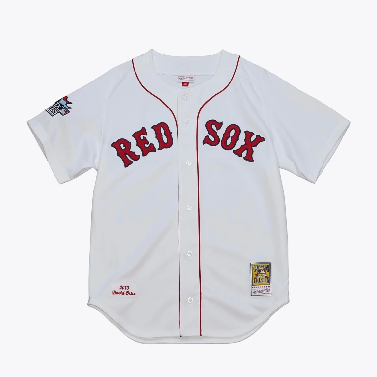 Men's MLB Home World Series Jersey Red Sox 2013 David Ortiz