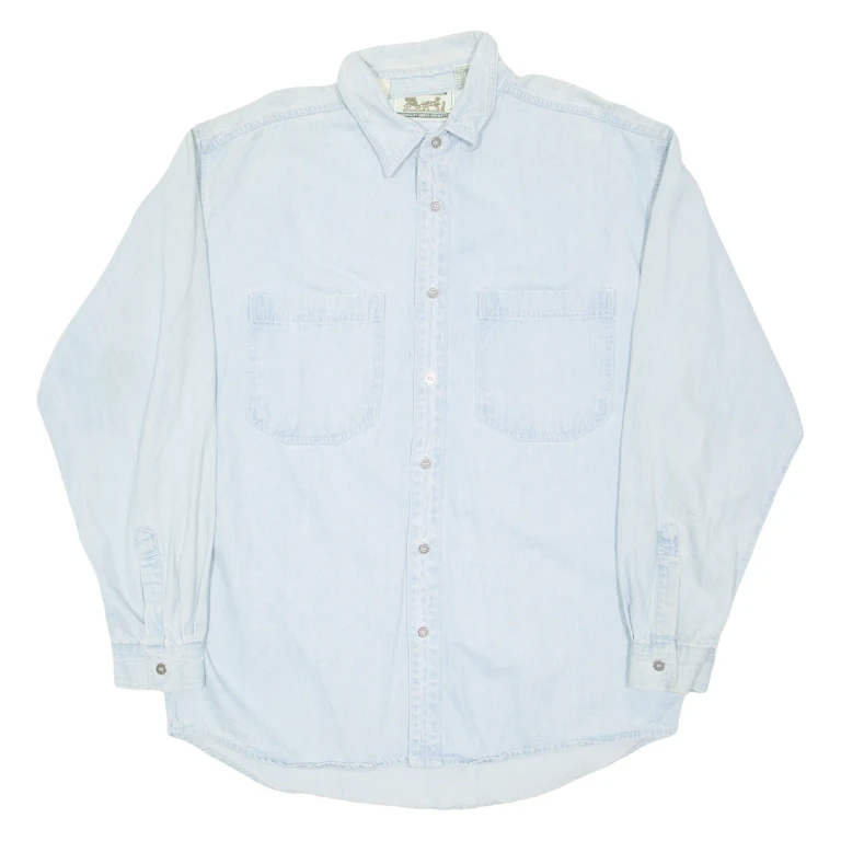 BUCKLEY BAY Mens Denim Shirt Blue Long Sleeve M