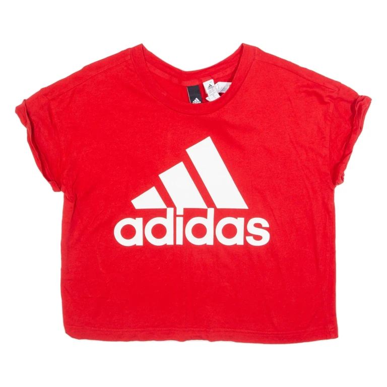 ADIDAS Cropped Top Womens T-Shirt Red S