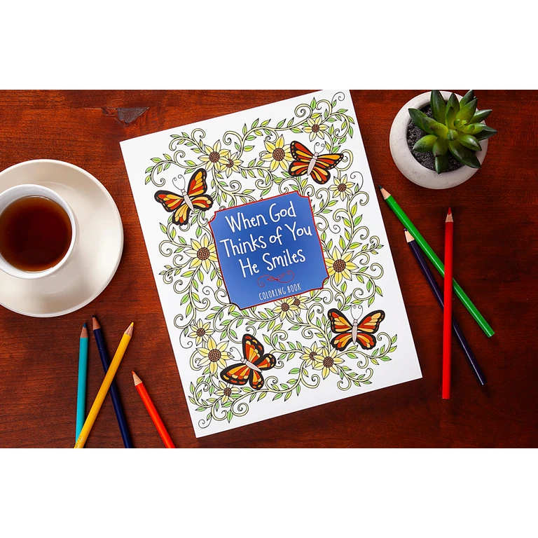 When God Thinks of You He Smiles (Coloring Book)