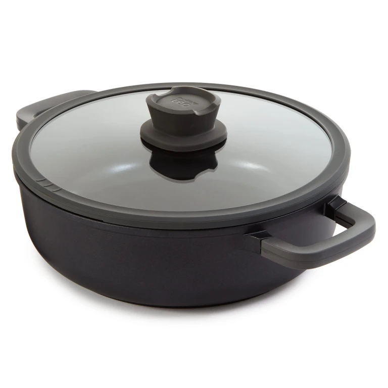 Leo Stone+ Nonstick Ceramic 11" Sauté Pan with Lid 2-handle Recycled, 5qt