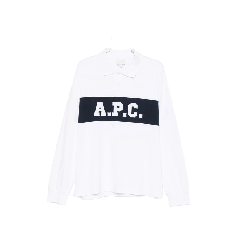 A. p.c. Logo-print Long-sleeve Polo Shirt