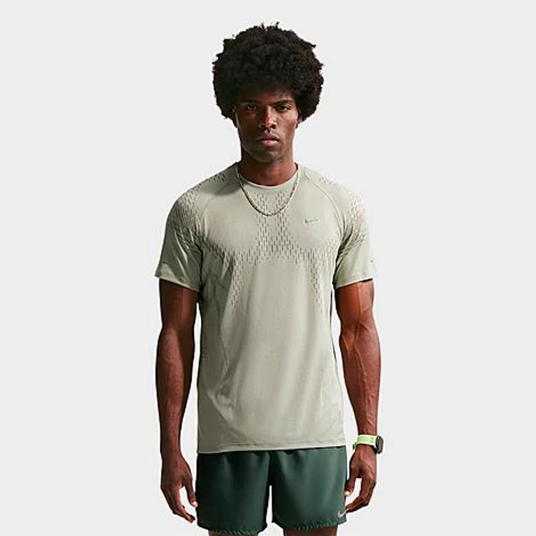 Nike Men's Stride Plus Dri-FIT ADV Running Top in Spruce Fog/Light Army Size: Small