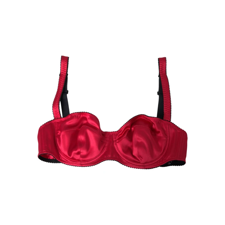Dolce & Gabbana Bordeaux Silk Stretch Balconcino Bra Underwear Elastane Clothing - Women