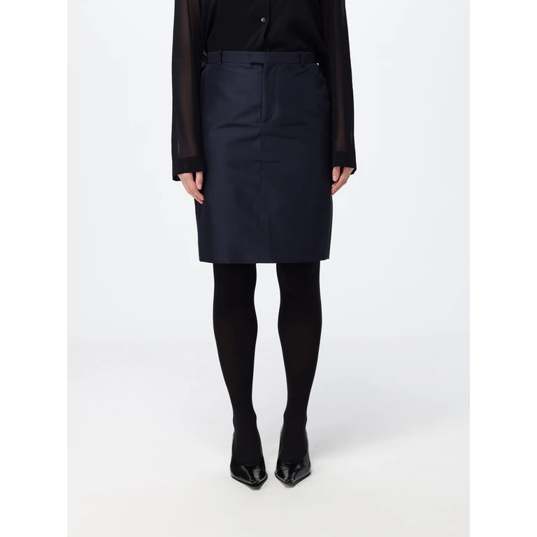 Silk Mini Pencil Skirt with High Waist and Offset Closure (865111ZAU9E4440)