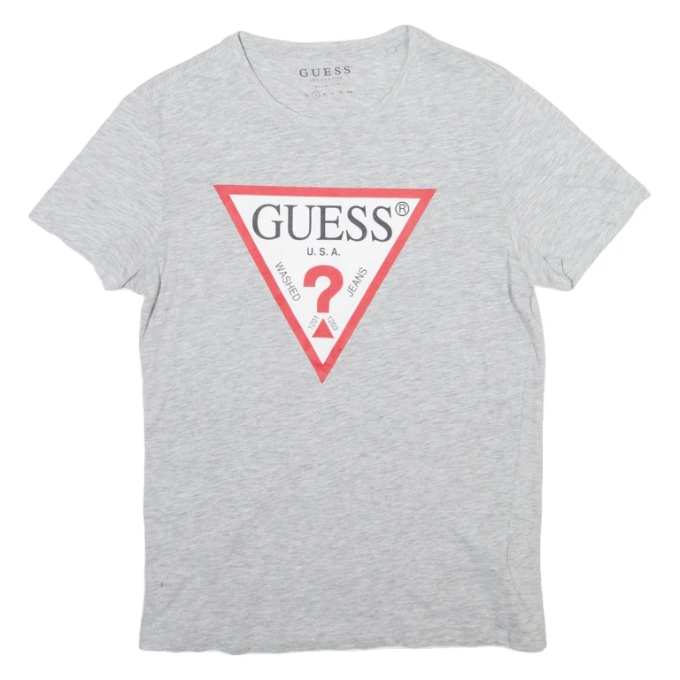 GUESS Slim Fit Mens T-Shirt Grey Crew Neck S