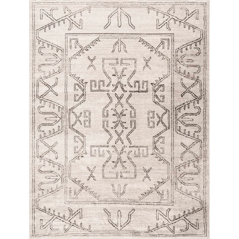 Divya Cream & Charcoal Area Rug - Clearance