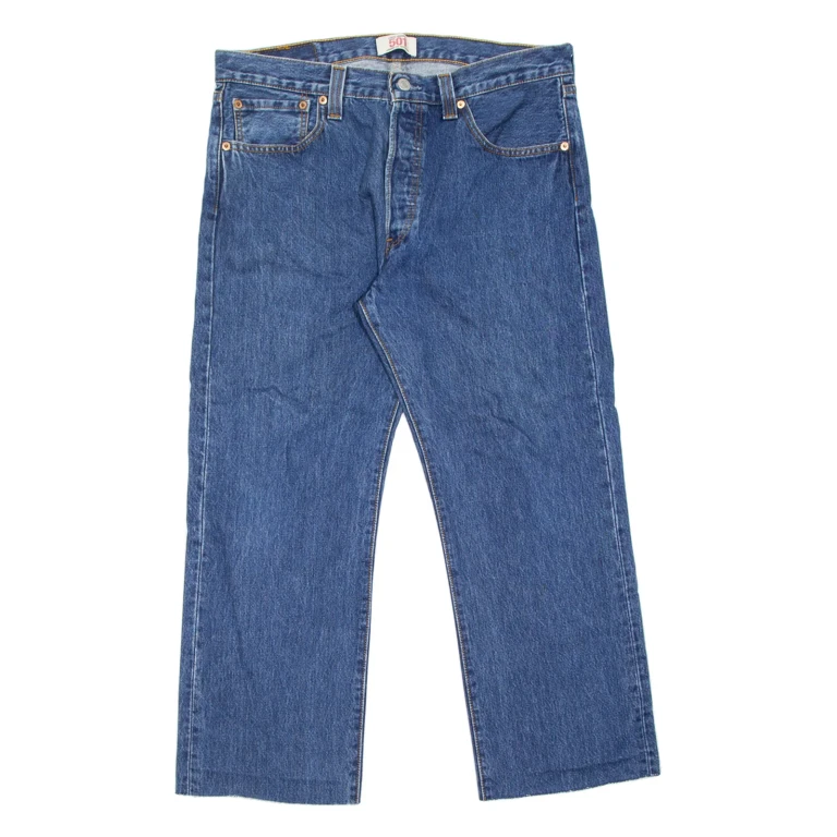 LEVI'S 501 Jeans Mens Blue Regular Straight Stone Wash W34 L25